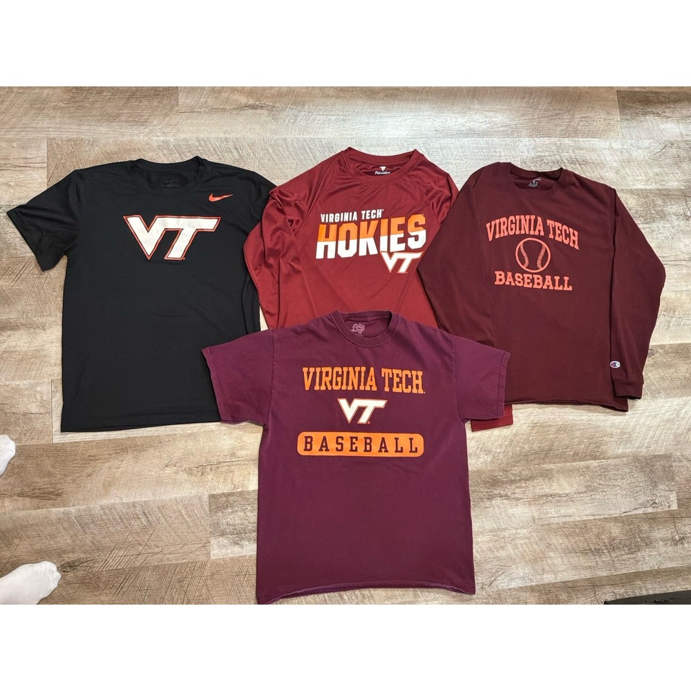 Virginia Tech Men's Shirt Lot Size M/L Nike Champion Fanatics Blue 84